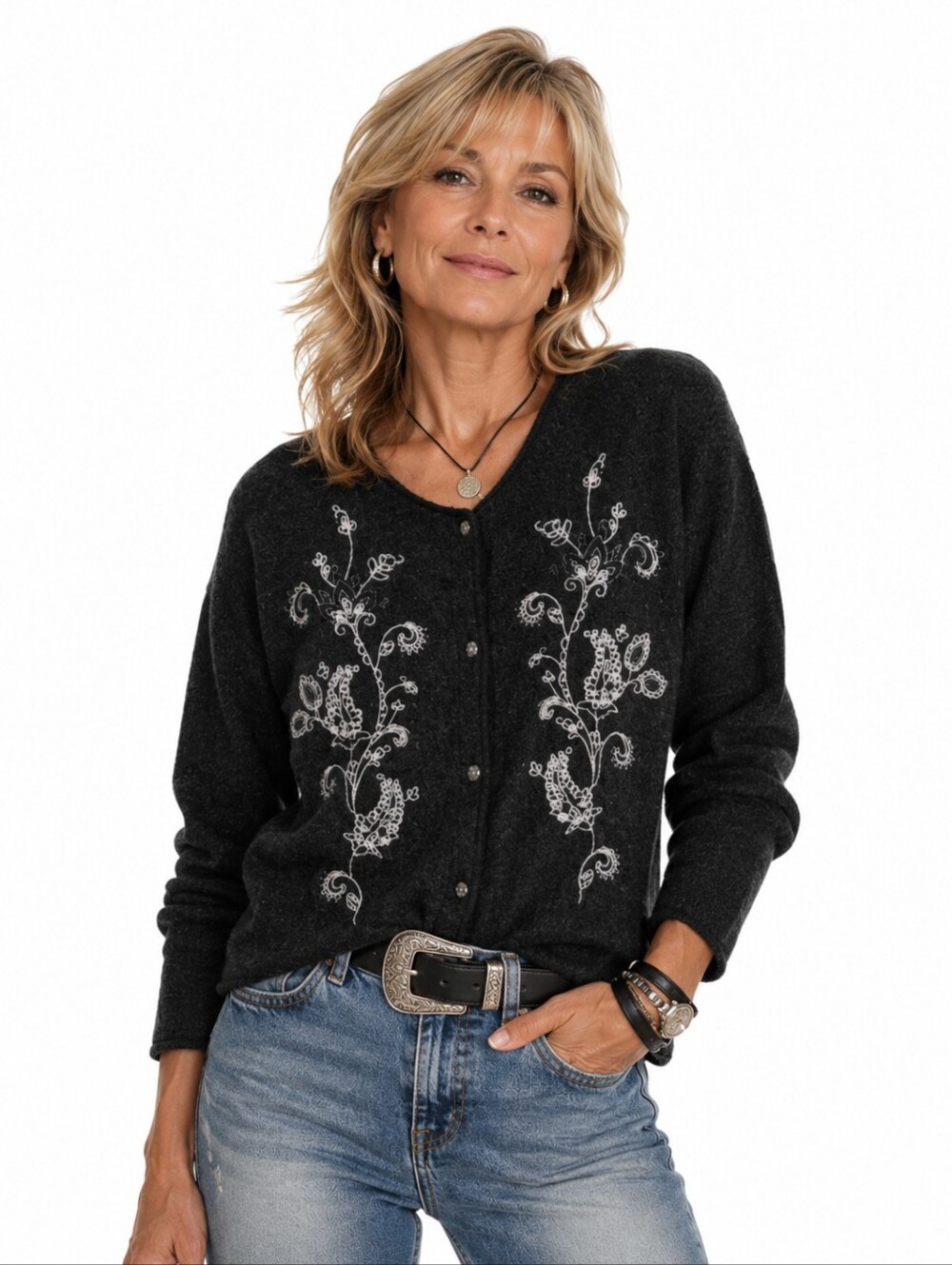 VINTAGE Tradition Embroidered Buttoned Sweater Cardigan Size XL